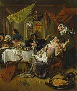 Jan Steen The Dissolute Household painting